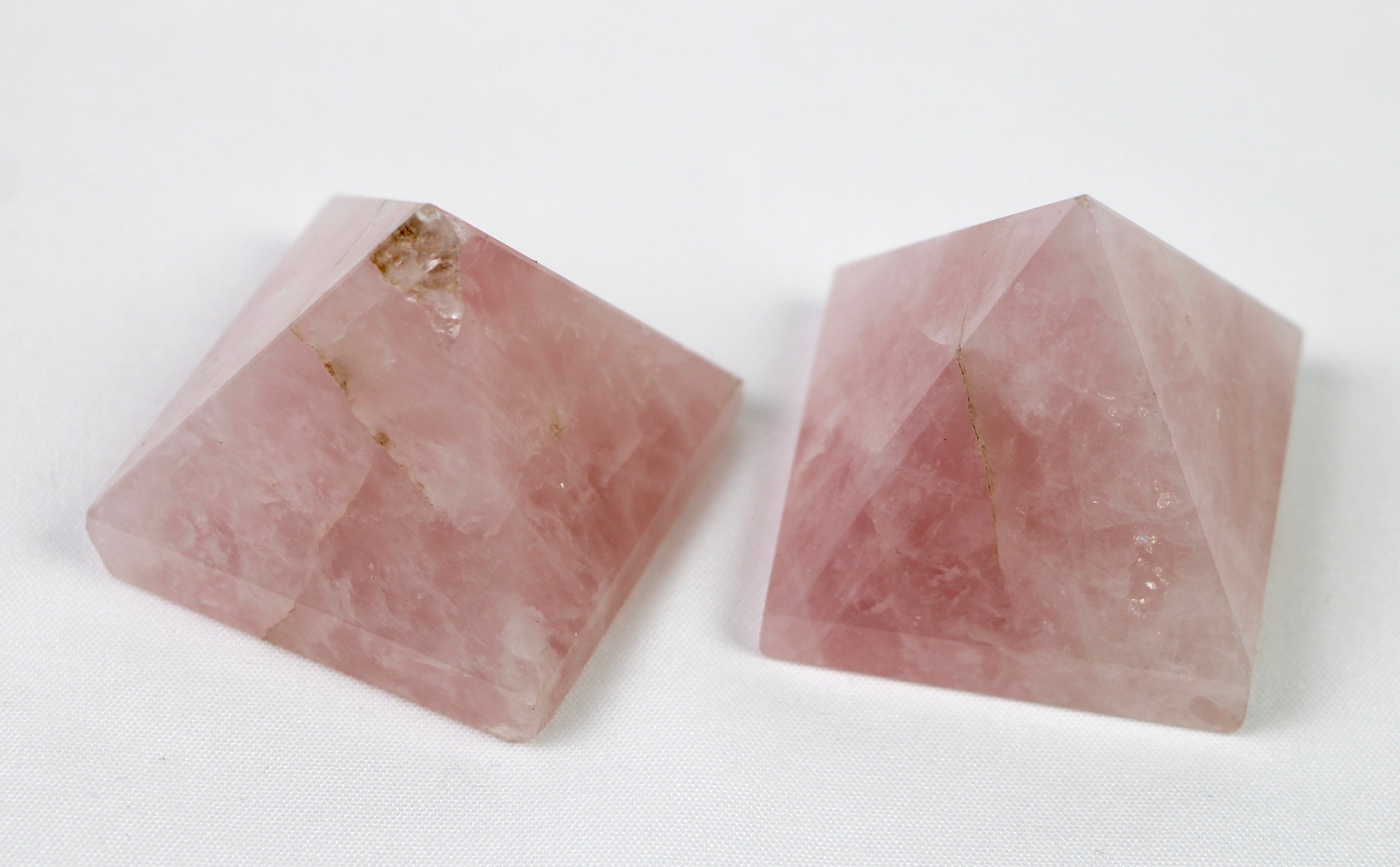 Rose Quartz Crystal Pyramid, Rose Quartz Healing Pyramid, Crystal Pyramid for Crystal Grid