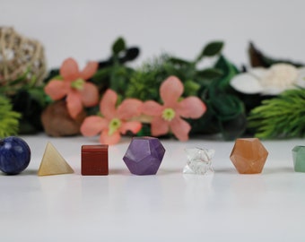 7 Chakra Crystal Geometry Set, Sacred Healing Stones