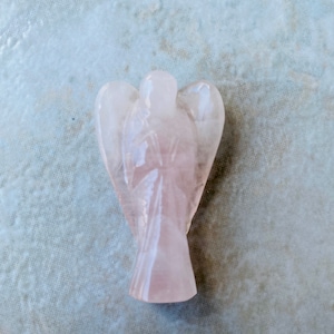 2 Inches Rose Quartz Angel big size Crystal Agate Angel Guardian Angel Natural Carved Statue Gift Angel