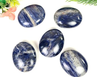 AAA Sodalite Palm Stone, Crystal Worry Stone (55-60mm)
