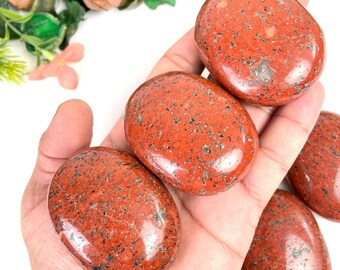 Natural Red Que Sera Palm Stone, AAA Crystal Worry Stone