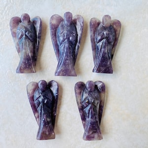 2 Inches Amethyst Angel big size Crystal Agate Angel Guardian Angel Natural Carved Statue Gift