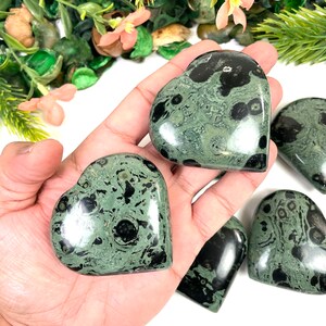 Kambaba Jasper Crystal Heart, Kambaba Jasper Gemstone Hearts, Kambaba Jasper Heart Shaped Healing Stones, Home decor crystal