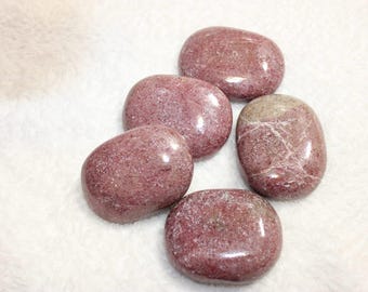Genuine Rhodonite Palm Stone, AAA Crystal Worry Stone