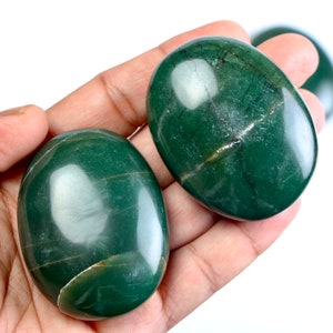 Piedra de palma de jade verde, piedras de palma de jade verde Cristales de jade verde