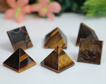 Tigers Eye Crystal Pyramid, Tiger's Eye Healing Pyramid, Crystal Pyramid for Crystal Grid