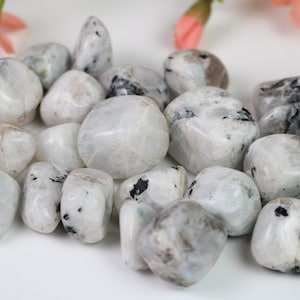 Groothandel kristallen regenboogmaansteen getrommelde steen/gepolijste steen Zak van 1 pond