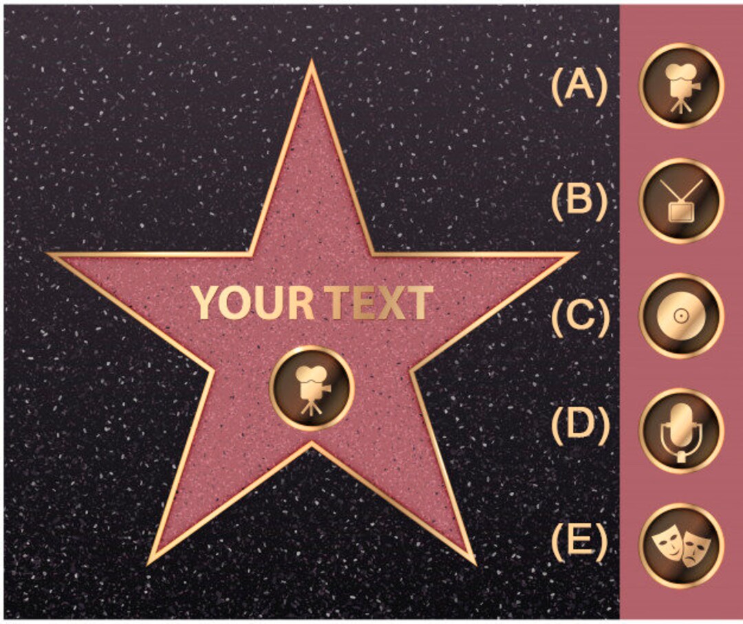 Hollywood Star Walk of Fame Customizable Personalized - Etsy Canada
