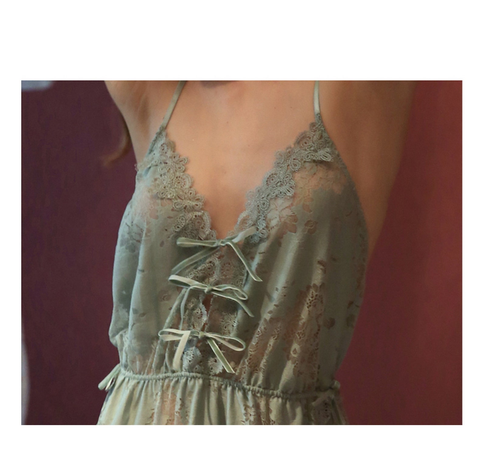 Mint Green Lace Babydoll Lingerie Dress Set Plus Size Etsy