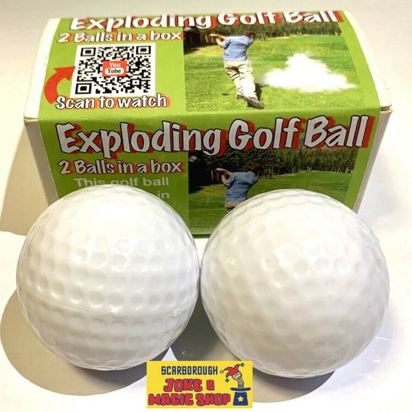 Exploding Golf Ball (2 Pack) Joke Novelty Prank~Bargain Loving Brits by the Sea