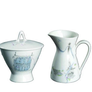 Rosenthal Continental Raymond Loewy Plaza 3 Piece Creamer Sugar Jar Set