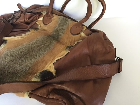 Extra large vintage genuine leather bag - image 6