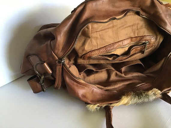 Extra large vintage genuine leather bag - image 5
