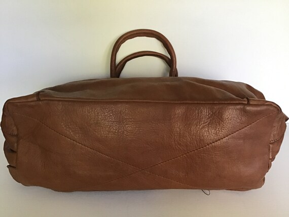 Extra large vintage genuine leather bag - image 3