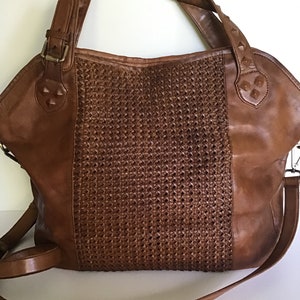 Ll Bean Vintage Large Leather Tote - Etsy