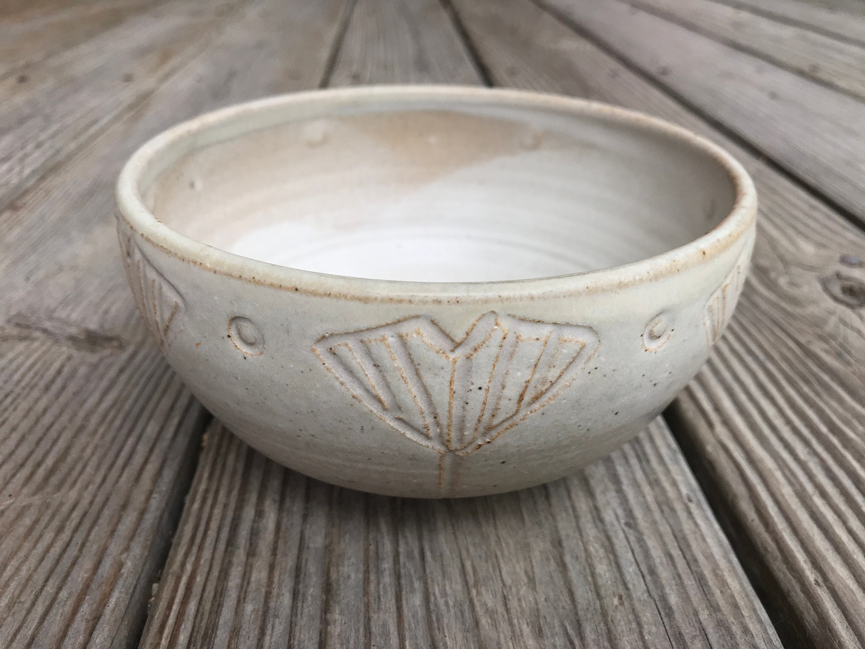 Ceramic Soup Bowl, Small Serving Bowl, Ginkgo Leaf