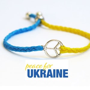 PEACE for UKR - Peace sign Ukraine bracelet