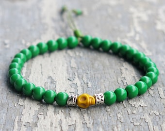 VIGO - Minimalist beaded bracelet with adjustable sliding knot for closure