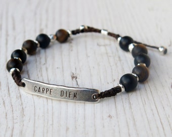 CARPE DIEM  - Beaded charm bracelet