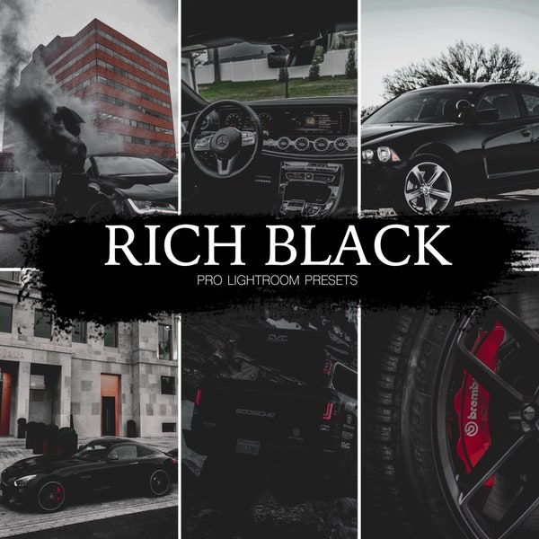 4 Mobile Lightroom Presets | Rich Black | Black Presets | Car presets | Lifestyle presets | Pro Photographer presets