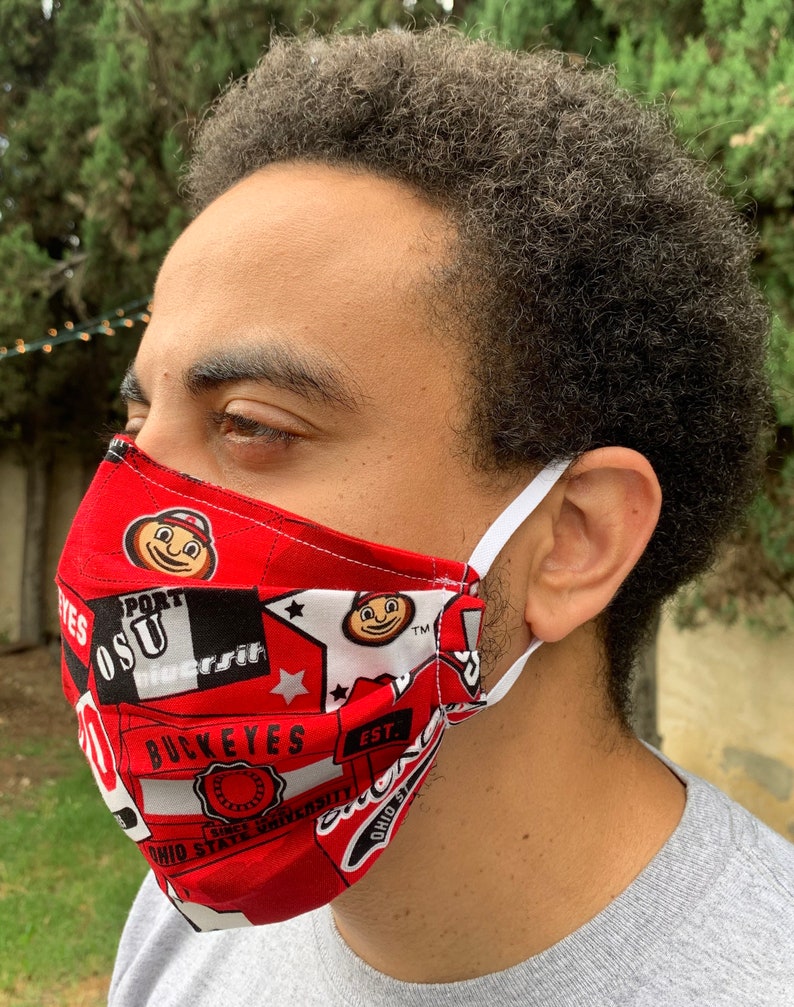 Ohio State Face Mask III Go Brutus 100 Cotton Made in Etsy