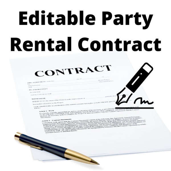 Party Rental Contract + Restroom Trailer Contract - Able To Customize To Your Needs