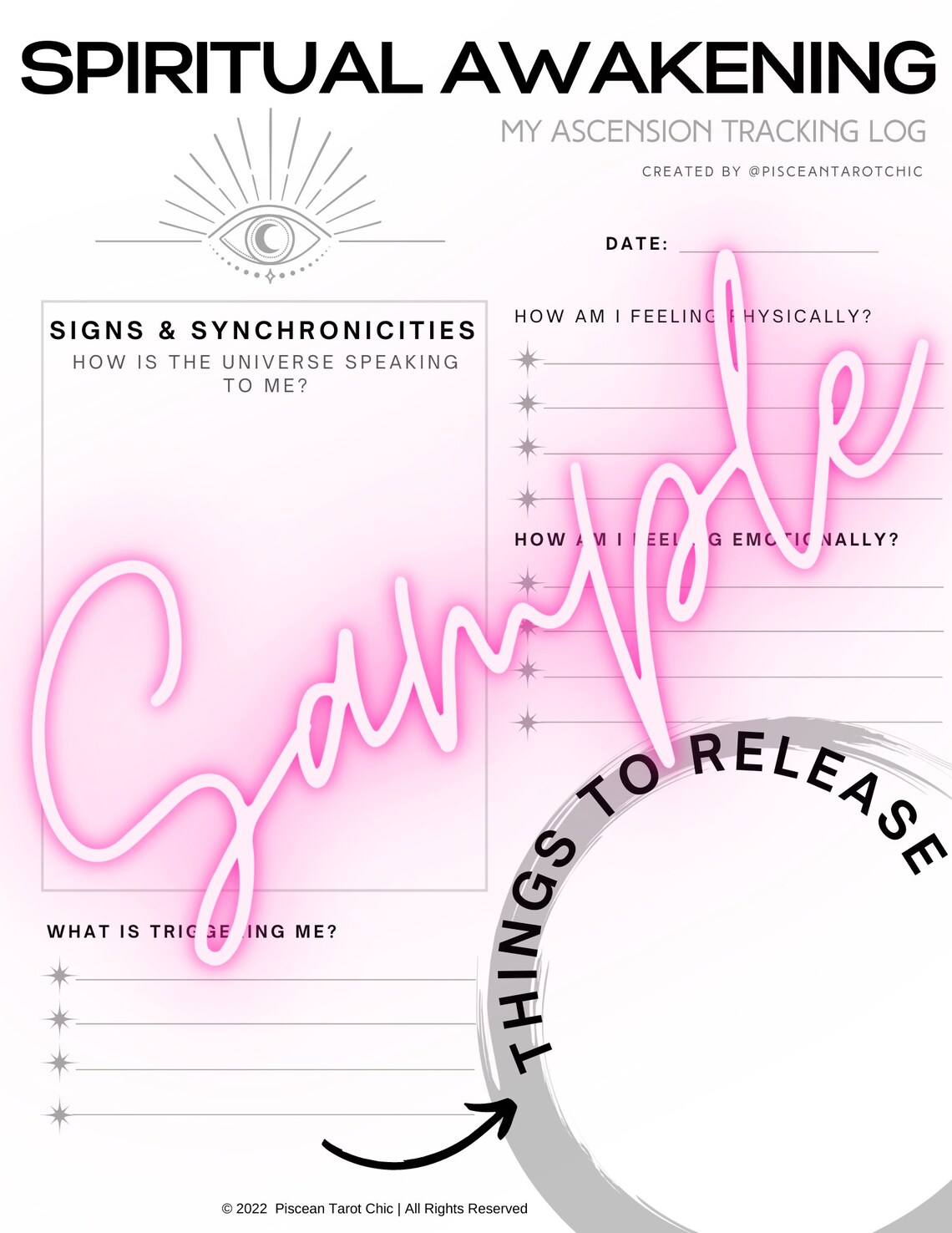 Printable Spiritual Awakening &amp; Shadow Work Worksheet / - Etsy