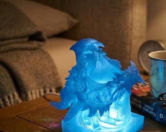Dragon Head Night Light Multi-Colored 5V LED Dimmer Bedroom Office Shelf Decor 6x5 Inches
