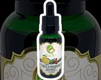 Thief & Robbers-Germ Warrior- Essential Oil Blend- 100% PURE, Therapeutic-Grade, 1 FL Oz/30 ml- Glass bottle w/dropper pipette. Thief