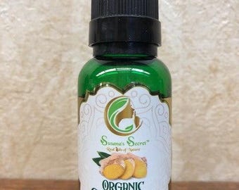 GINGER Organic Oil (CO2 Extracted)- 100% PURE, Therapeutic-Grade, 1 Fl Oz/30 ml- Glass bottle w/dropper pipette