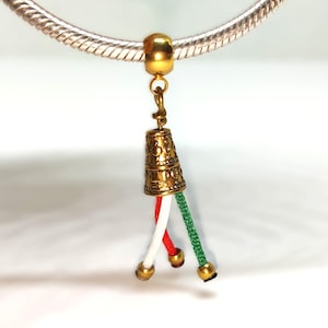 Italian flag charm Pandorafit, bandiere Italia, charm tricolore, Italy braceletcharm, charm bracelet flag Italy, green white red flag charm
