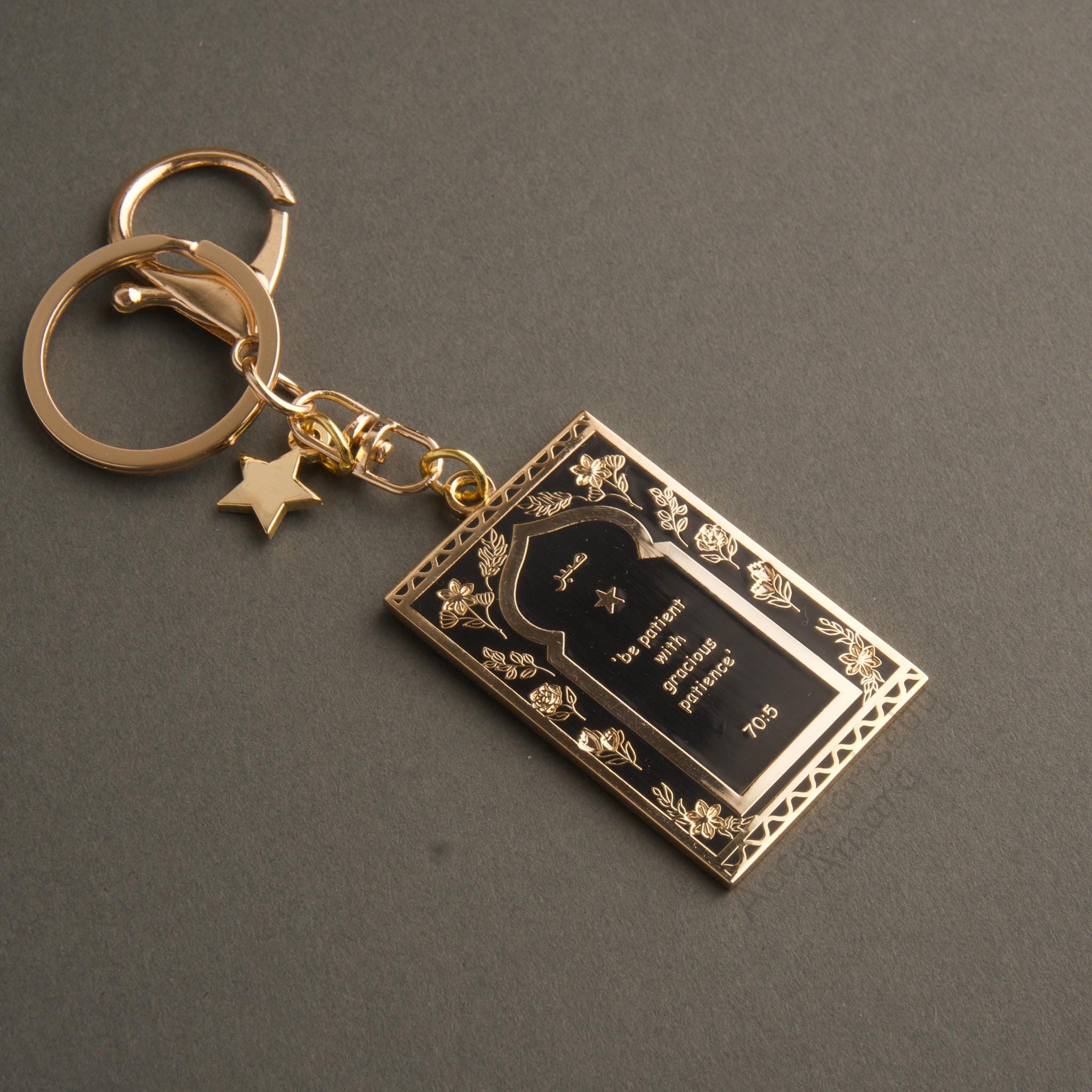 LQRI Islamischer Allah-Schlüsselanhänger – Edelstahl, Mit Religiösem Spruch, Ca. 4x2,5 Cm