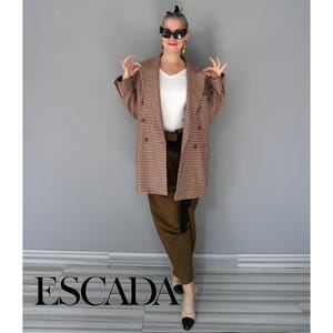 Vintage ESCADA by Margaretha Ley 100% Cashmere Jaqueta/Blazer Xadrez