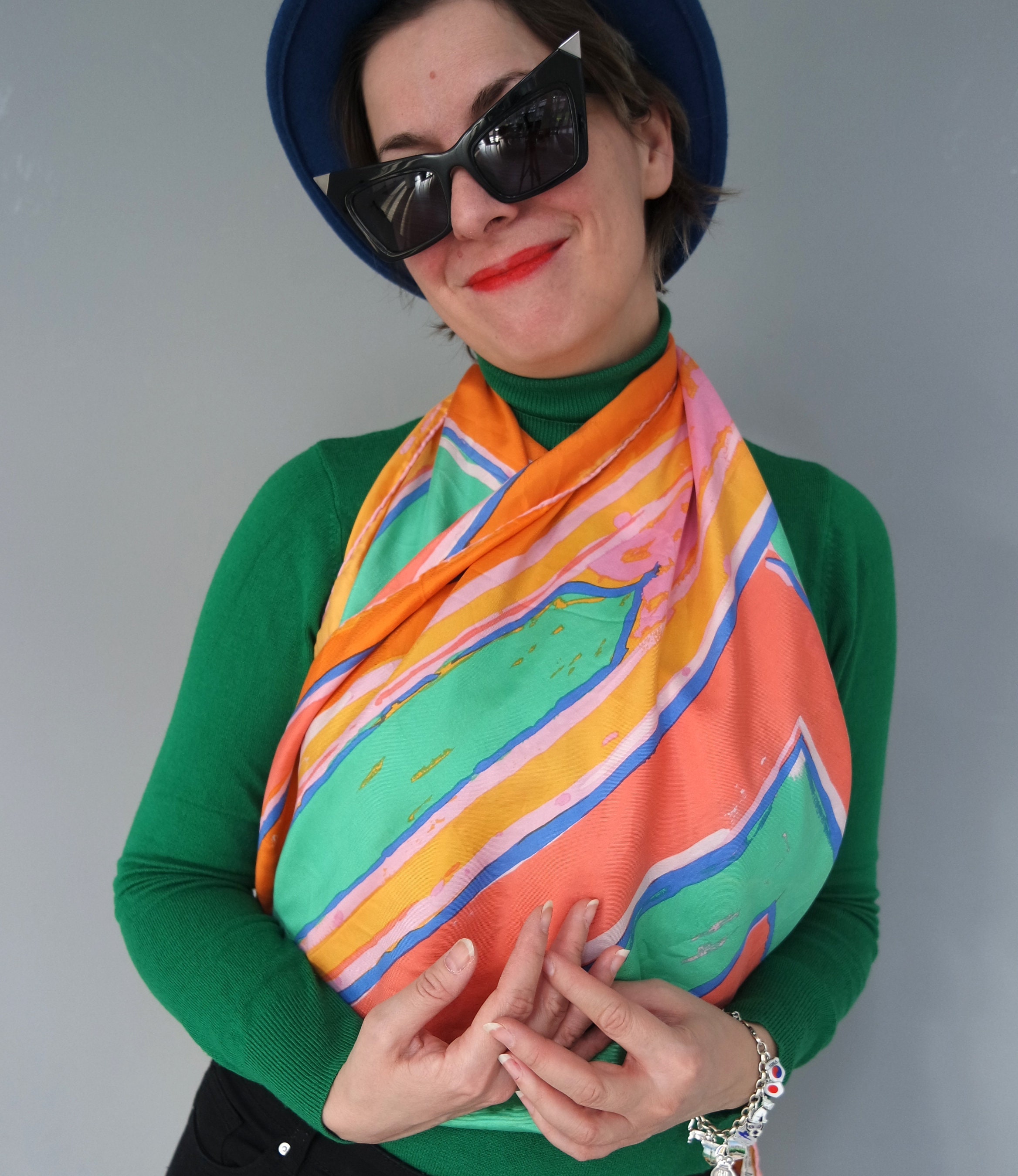 みくりん　Ken Scott スカーフ Vintage Ken Scott Large Silk Scarf From 1970's Very Rare