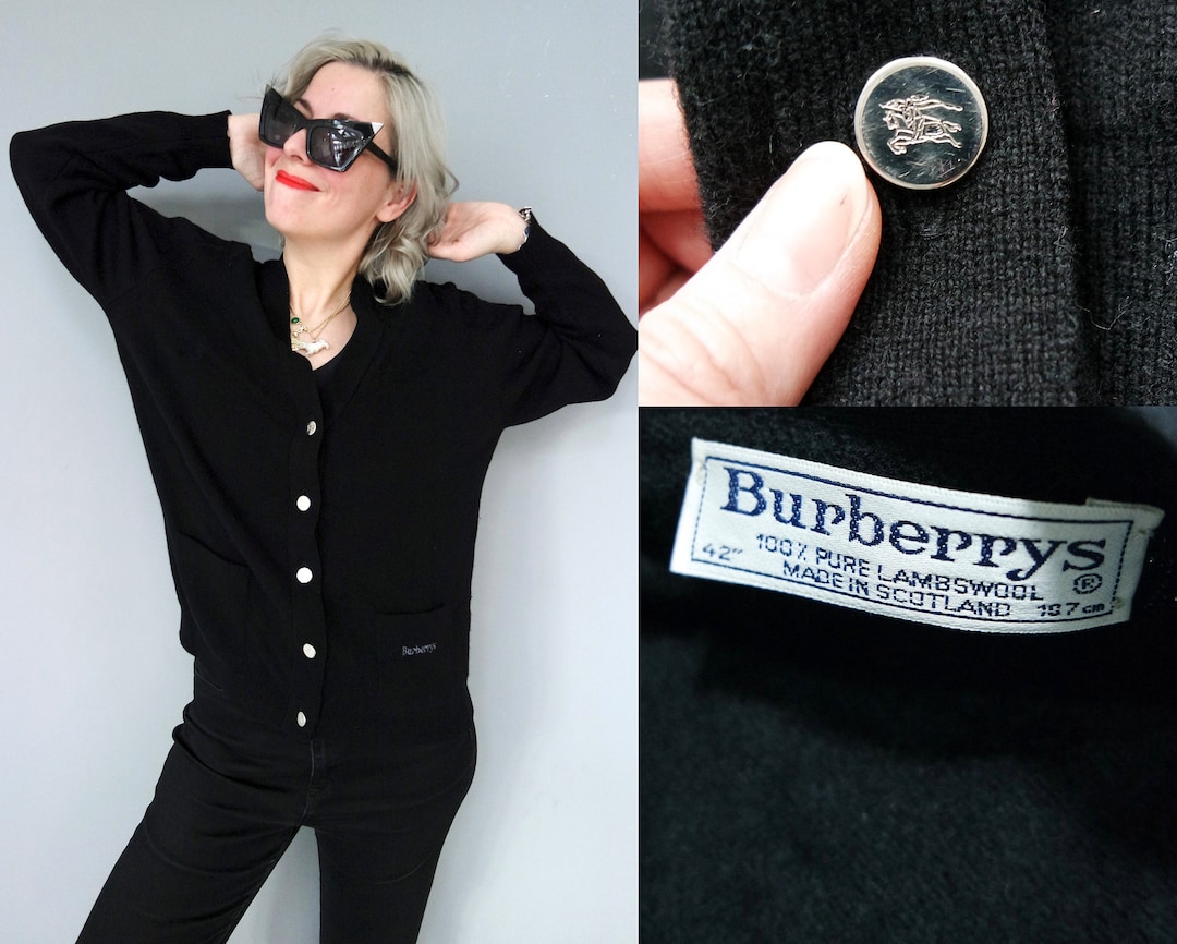 Authentic Burberry London Cardigan Cashmere Blend Wool Knit
