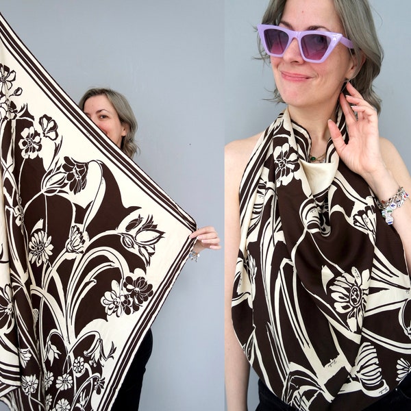 Vintage Emilio Pucci Large Silk Scarf from 1960’s Very Rare Design in Amazing Condition