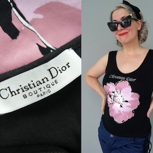 Christian DIOR Boutique Vintage Y2K Black Pink Jisoo Top Size S / M