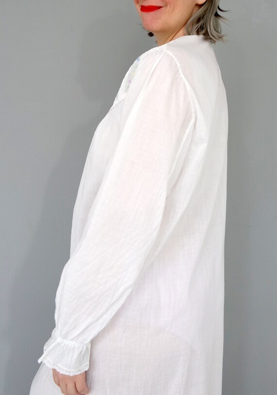 Vintage Italian Ines Vi. Ri white cotton long sle… - image 4