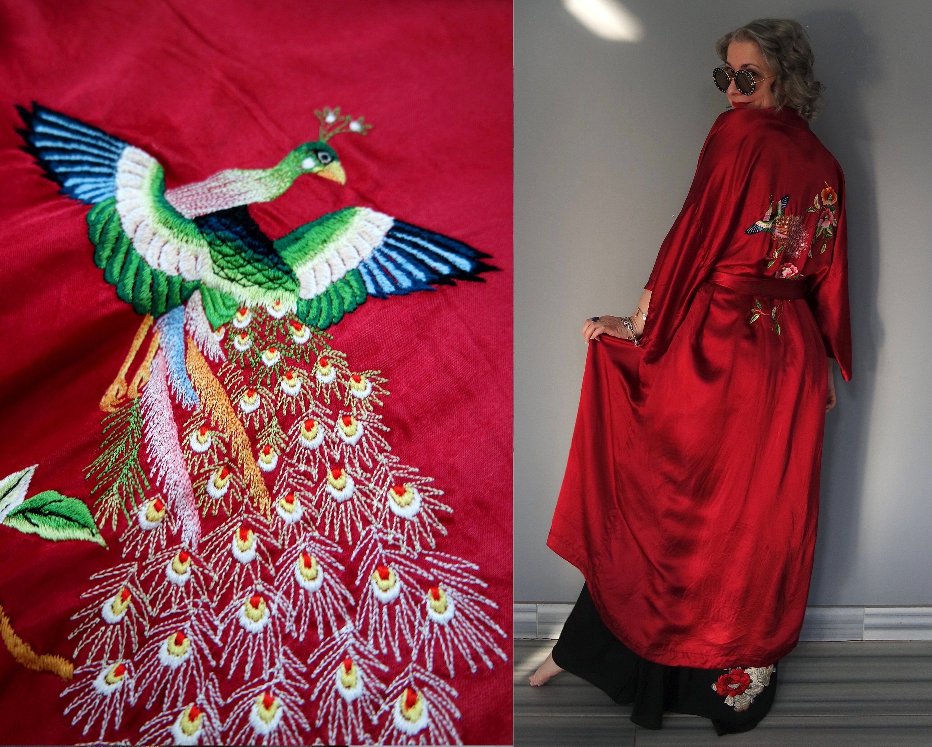 Vintage Silk Chinese Robe - Etsy Vintage Silk Chinese Robe - Etsy