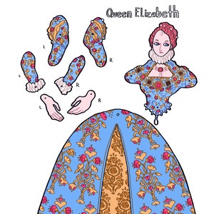 Queen Elizabeth I Paper Puppet - Printable Download