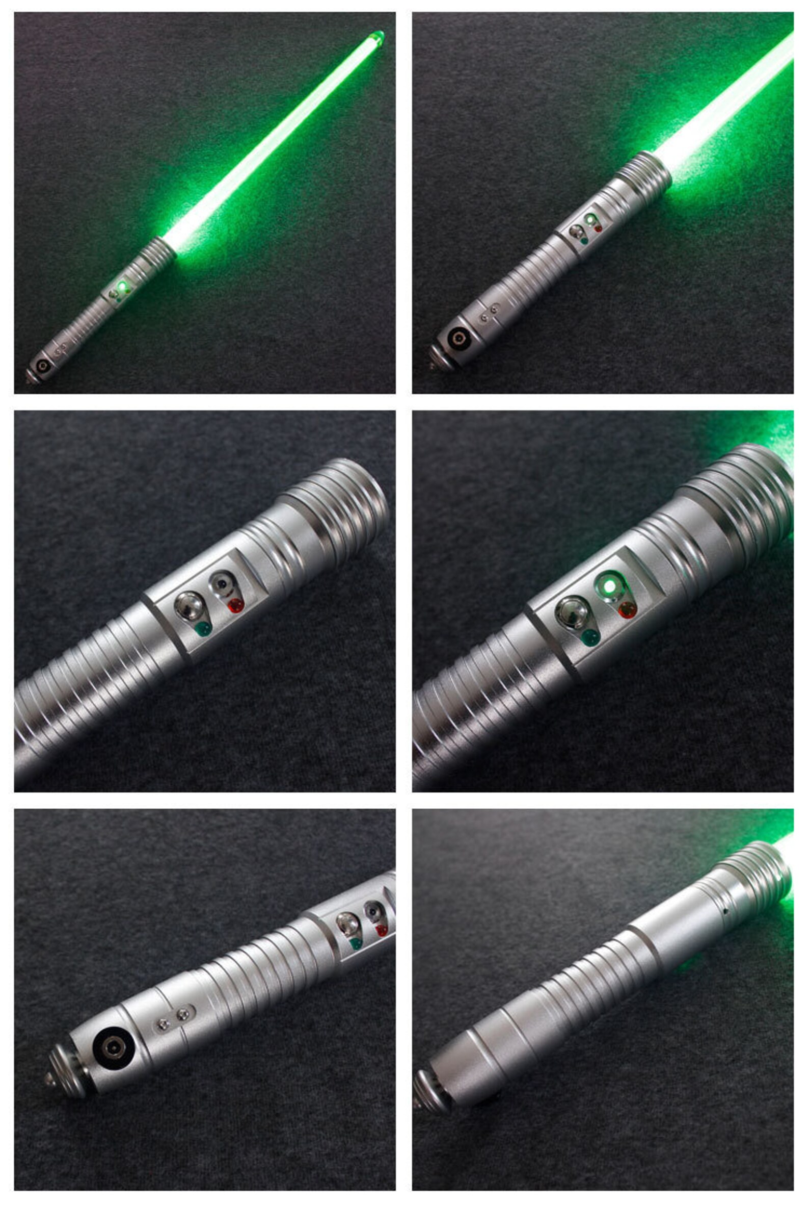 Lightsaber Kit Fisto base lit high quality metal hilt complete Etsy