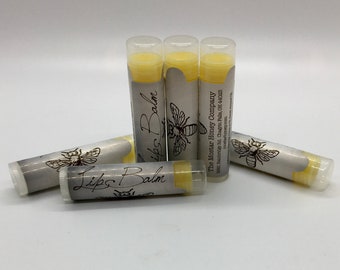 Beeswax lip balm, natural lip balm, healthy lip balm, moisturizing lip balm, unscented, simple, pure ingredients,