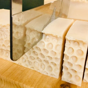 Creamy Honeycomb soap, honey and beeswax bar soap, bath and shower bar soap, natural soap, unscented soap, fragrance free soap,