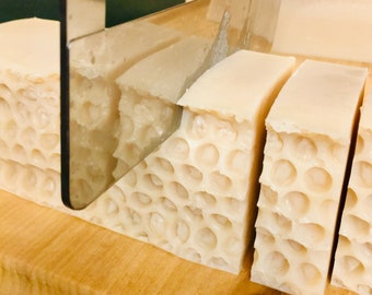 Creamy Honeycomb soap, honey and beeswax bar soap, bath and shower bar soap, natural soap, unscented soap, fragrance free soap,