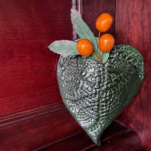 Valentine Heart Wall Pocket 6” Handmade
