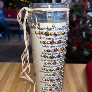Abundant GOOD FORTUNE Spell Candle, Full Moon Anointed Just for You, Witch City, USA