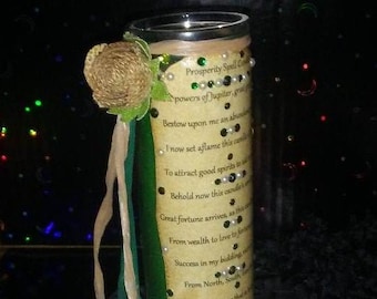 Money, Money, Money NOW, Prosperity Spell Candle, Full Moon Anointed Just For You, Witch City, USA