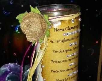 Home Cleansing Candle, Full Moon Annointerd Just For You, Witch City, USA