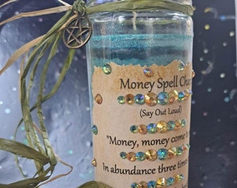 Money Chant Prosperity, Release Debt Spell Candle, Witch City USA