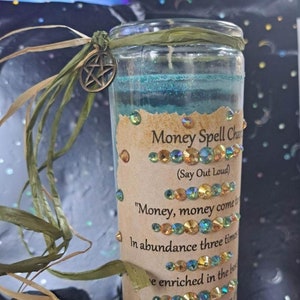 Money/Debt Free NOW w Money Spell Chant Candle, Full Moon Anointed Just for You, Witch City, USA